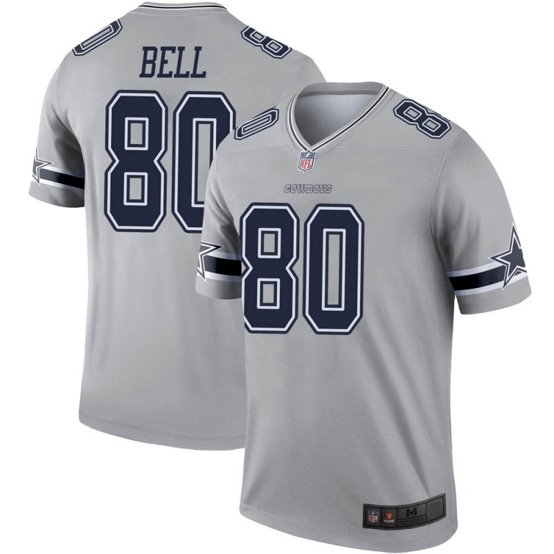 2020 Nike NFL Youth Dallas Cowboys #80 Blake Bell Gray Legend Inverted Jersey->youth nfl jersey->Youth Jersey